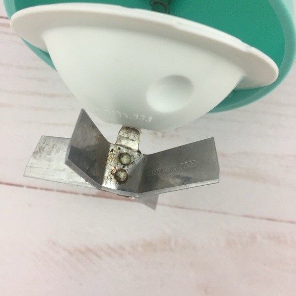 Vintage Food Nut Chopper Turquoise Teal Steel Federal Glass Housewares Manual - Picture 3 of 8